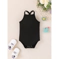 thumbnail image 4 of Wassery 3pcs Baby Girls Romper 6M 9M 12M 18M 24M Newborn Outfits Sleeveless Back Cross Infant Bodysuit Summer Clothes for Casual Daily 6M-24M, 4 of 8