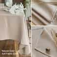 thumbnail image 3 of Parojati Textured Linen Tablecloth Rectangle 52×70 inch Waterproof Wrinkle-Free Stain Resistant Table Cloth Wipeable Spill-Proof Linen Dining Table Cover,Khaki, 3 of 10