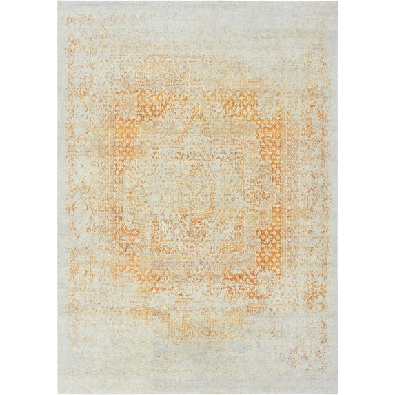 Ahgly Company Indoor Rectangle Mid-Century Modern Tan Brown Gold Oriental Area Rugs, 3' x 5'