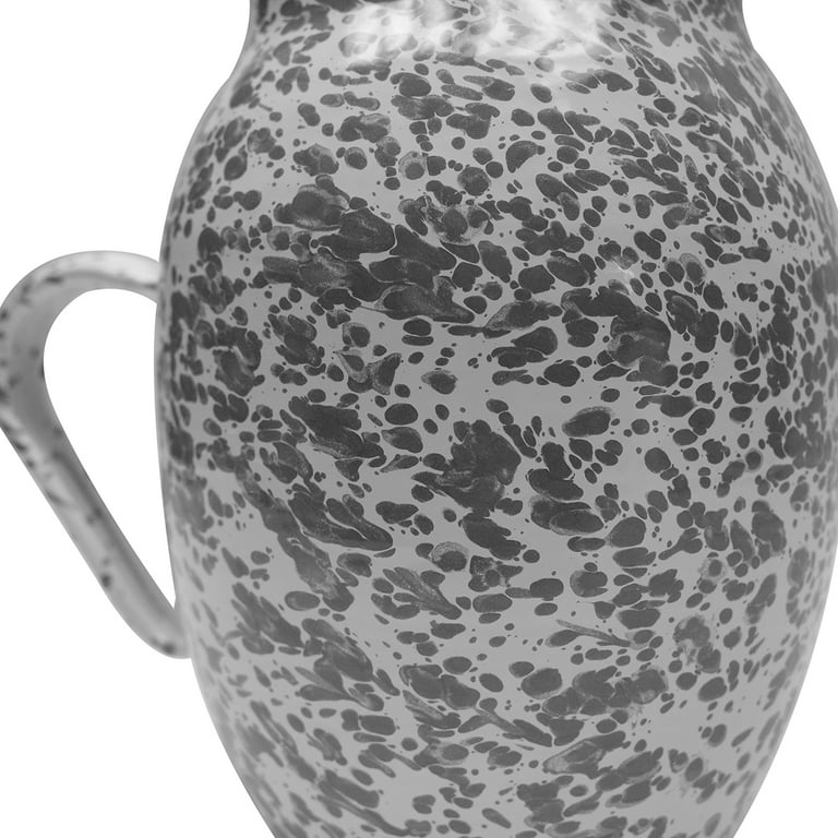 Grey Marble Enamelware Metal Pitcher Flower Pot Vase Farmhouse Tableware Decor Grey Marble Enamelware Metal Pitcher Flower Pot Vase Farmhouse Tableware Decor