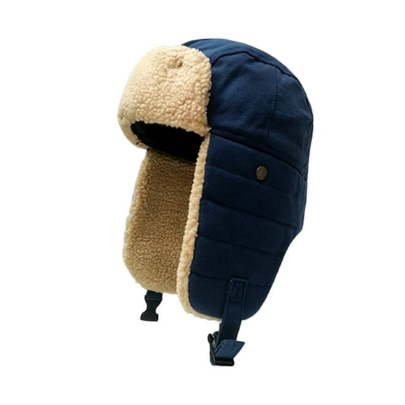 Xuanheng Winter Hat Ski Caps Thermal with Ear Flaps Warm Russian Windproof Trapper Hat Deep Blue
