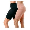 thumbnail image 5 of 2 Pack Women's High Waisted Biker Shorts With Pockets Tummy Control Active Bike Short, 5 of 6