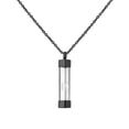thumbnail image 2 of Anavia Stainless Steel Glass Bottle Hourglass Cremation Vial Urn Pendant Charm Necklace for Ash Memorial Keepsake for Men Women Pets - [Black Necklace], 2 of 8