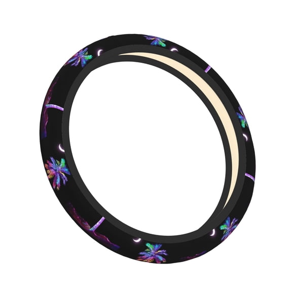 Steering Wheel Cover Palmetto Tree Tie Dye Universal Fit 14"-15" Car Steering Wheel Protector for Fit Suvs,Vans,Car,Trucks