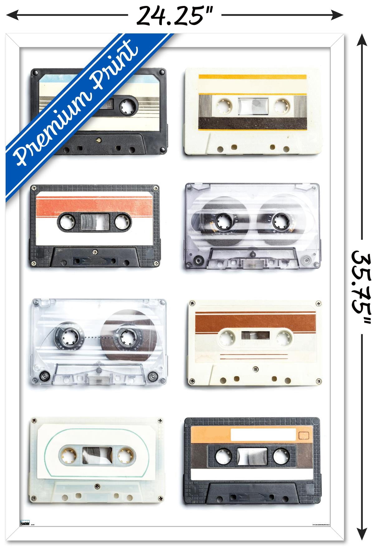 Cassettes Wall Poster, 22.375" x 34" Framed
