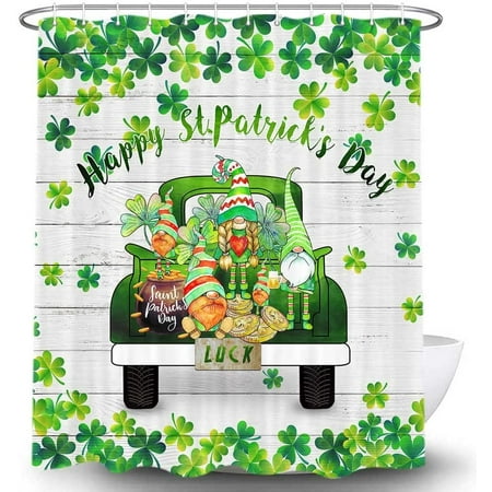 Rustic St. Patrick's Day Shower Curtain, Green St Patricks Farm Lucky ...