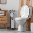 thumbnail image 6 of Freestanding Black Toilet Paper Holder Stand with Wood Base and Basket, 6 of 7