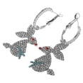 thumbnail image 2 of 1 par de pendientes de conejo para mujer, con diseño de conejo, de aleación, 2 of 7
