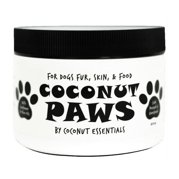 COCONUT PAWS - Dogs Skin and Coat, Itching relief, Hot spot treatment, Hair loss, Cracked Paws, elbows, dry nose | w/ Coconut, Olive & sunflower oils | Vet Recommended 8oz - COCONUT ESSENTIALS