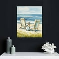 thumbnail image 4 of COMIO Shuangshu Beach Canvas Wall Art Decoration: bedroom, living room, modern abstract beach chair, sand painting, blue waves, sea view painting, texture, white printed artwork, 4 of 4