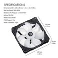thumbnail image 3 of bitspower notos 120mm case fan, drgb computer fan pwm pc cooling fan led high airflow desktop silent cooler 1800 rpm w/pwm fan hub digital rgb controller (5 pack), 3 of 3