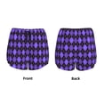 thumbnail image 3 of Goofa purple argyle Printed Women 2 in 1 Running Shorts,Quick Dry Athletic Workout Shorts,High Waisted Athletic Shorts with Liner Pockets-Medium, 3 of 7