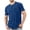 Dark Blue, variant on Dursoulink Casual T-Shirt for Men, Short Sleeve Round Neck Solid Color with Front Pocket, Polyester Cotton Spandex Blend, Relaxed Fit, Spring Season