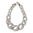 thumbnail image 1 of Collar de cadena cubana hecho a mano Minnieouse con pieza llamativa blanco, 1 of 6