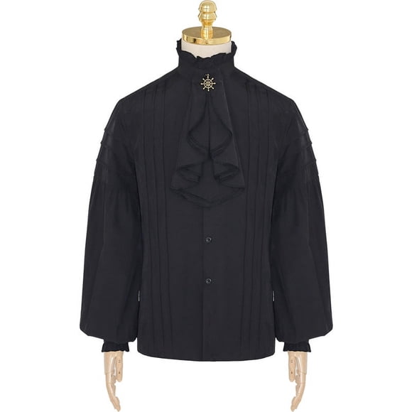 Chemise d'Appariement pour Hommes Style Médiéval steampunk (Noir,TTG)