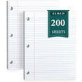 thumbnail image 2 of Loose Leaf Paper, 200 Sheets Notebook Paper, 8 x 10.5 College Ruled Paper, 3 Hole Punch Binder Paper, Lined Paper for 3 Ring Binders, College Ruled Paper, 8" x 10.5" Filler Paper, 2 of 6