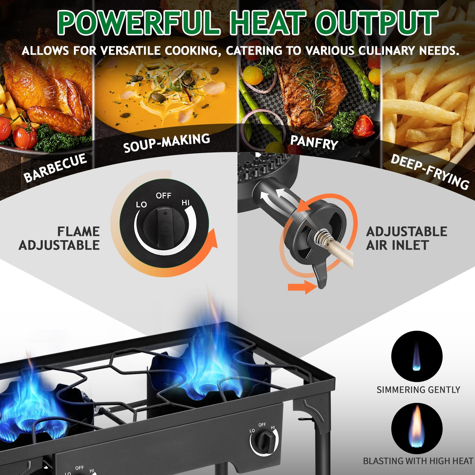 Ktaxon 2 Burner Cooker Outdoor Camping Picnic Stove Stand BBQ Grill