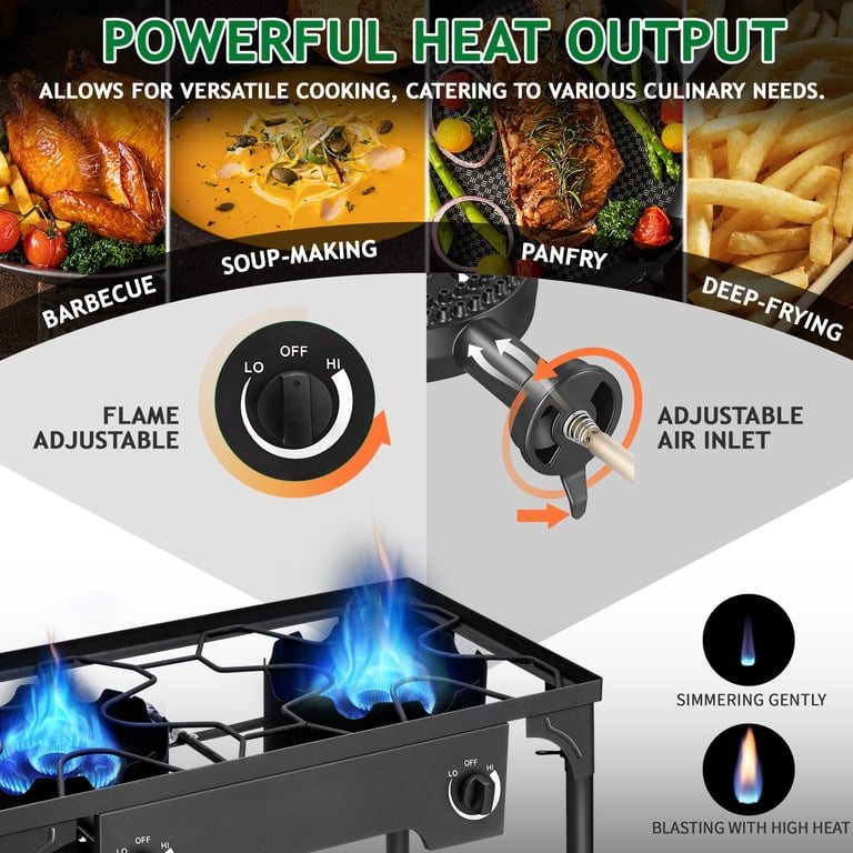 Ktaxon 2 Burner 150000 BTU Outdoor Cooker, Cast Iron Propane Stove