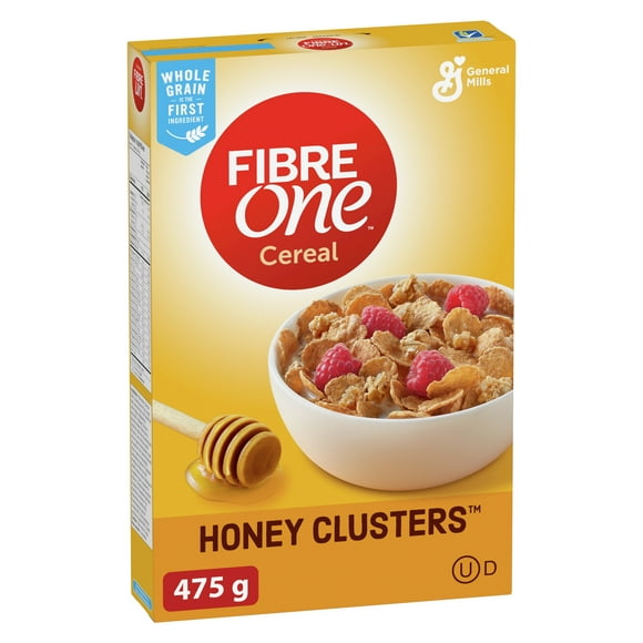 Fibre Un, Grappes de Miel, Céréales pour le Petit-Déjeuner Riches en Fibres et en Grains Entiers, 475 g 475g