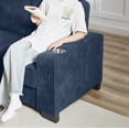 thumbnail image 6 of AENKYO 84" Modern Corduroy 3-Seater Sofa, Compressed Couch with Built-in Cup Holders & Washable Covers, Blue, 6 of 8