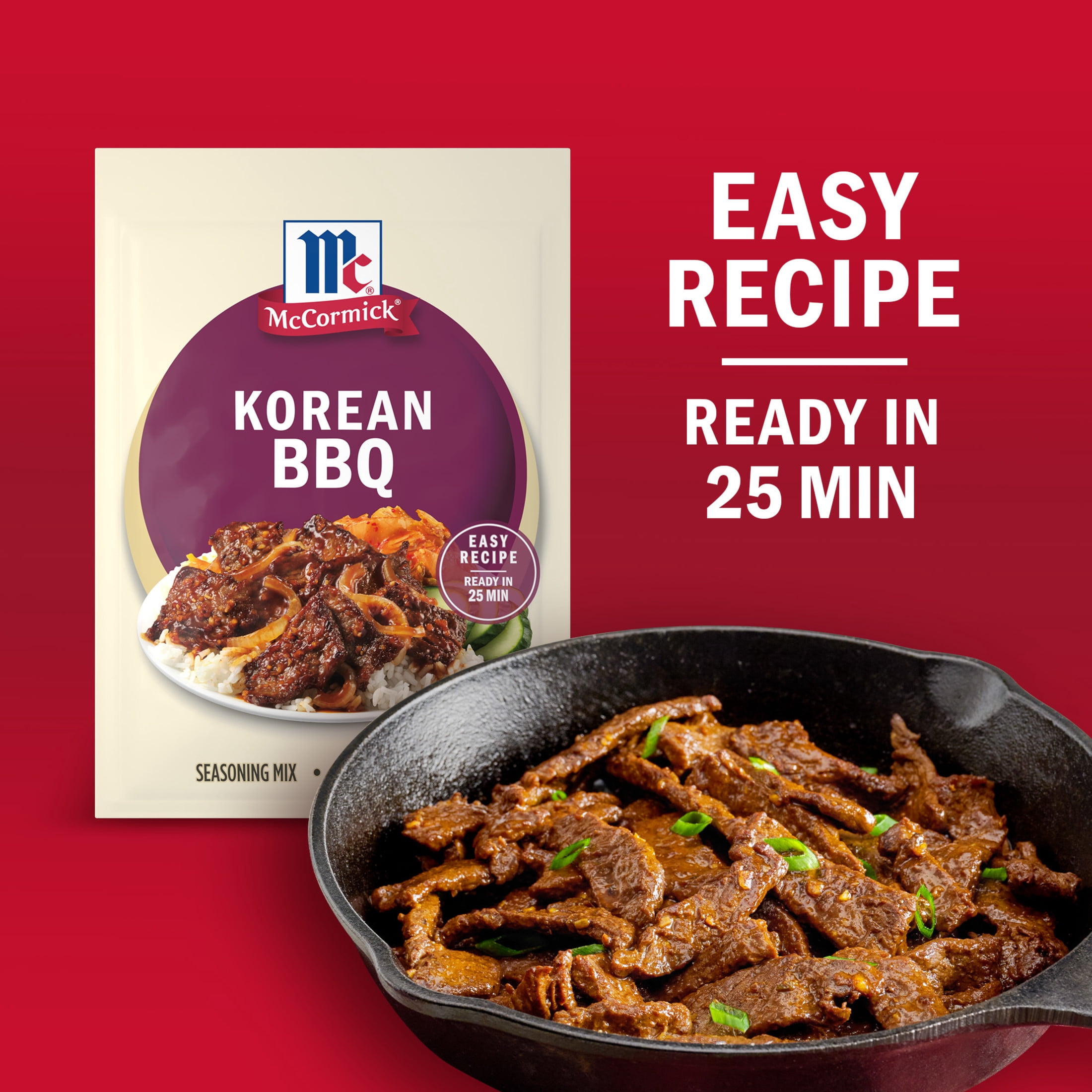 (12 pack) McCormick Korean BBQ Seasoning Mix, 1.12 oz Packet