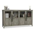 thumbnail image 2 of 55" Sideboard Buffet Cabinet with 4 Glass Doors – Modern Buffet Table, Coffee Bar & Wine Bar Display Cabinet for Kitchen, Dining Room, or Living Room (Grey), 2 of 8
