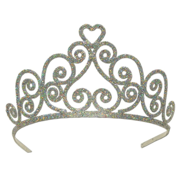 Glittered Metal Tiara, Novelty Party Wear (1/Pkg)