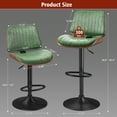thumbnail image 6 of LainTene Set of 2 Swivel Bar Stools with Bentwood Back, Adjustable PU Leather Bar Chairs for Kitchen Island, Counter or Dining Room, Black, 6 of 9