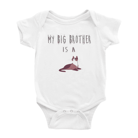 

My Big Brother Is A Snowshoe Cat Cute Baby Bodysuit For Boy Girl Baby Clothes