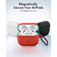 thumbnail image 3 of Funda para AirPods 4 ESR con protección total contra caídas y mosquetón rojo, 3 of 8