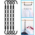 thumbnail image 1 of Paquete de 4 perchas mágicas que ahorran espacio, organizador de perchas para armario, perchas múltiples, perchas resistentes para ropa pesada., 1 of 6