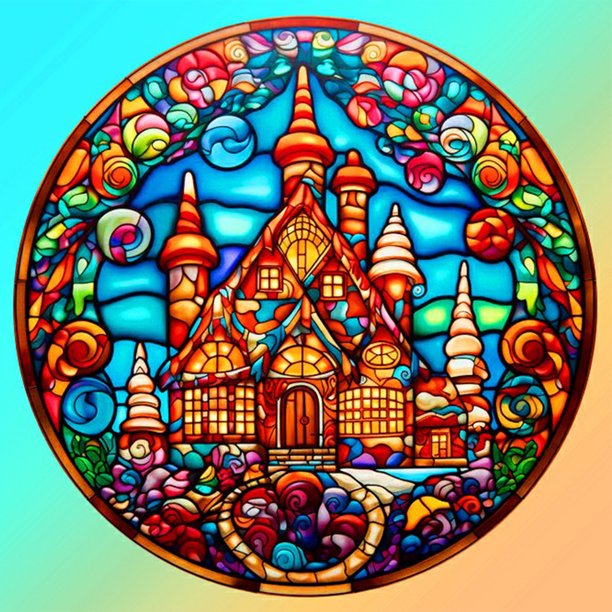 Cuadros Decorativos 5D bricolaje taladro redondo completo diamante pintura tienda de dulces decoración arte artesanal (A7358) Wdftyju embutido en tela