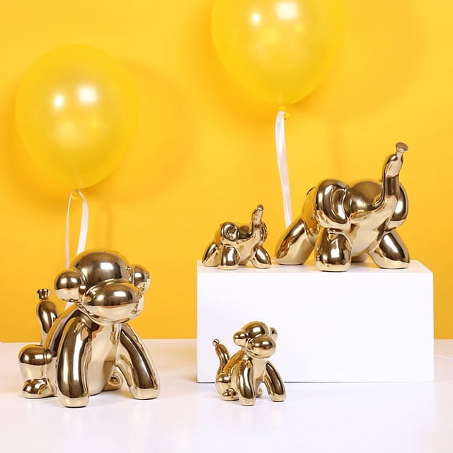 Adornos de mono y elefante modernos y sencillos, estilo nórdico, accesorios creativos dorados para el hogar, armario de vinos, decoraciones suaves para el pasillo