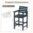 thumbnail image 3 of Costway Patio Adirondack Bar Chairs Set of 2 with Wide Armrests & Footrest Backrest Navy, 3 of 8