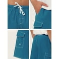 thumbnail image 6 of NOMADIC NOOK Men's Summer Solid Drawstring Elastic Waist Swim Beach Board Shorts 2 Pack, 6 of 6