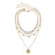 thumbnail image 5 of Collar de clavícula de turquesa retro de joyería para mujer, collar de lentejuelas con placa de metal simple, 5 of 5