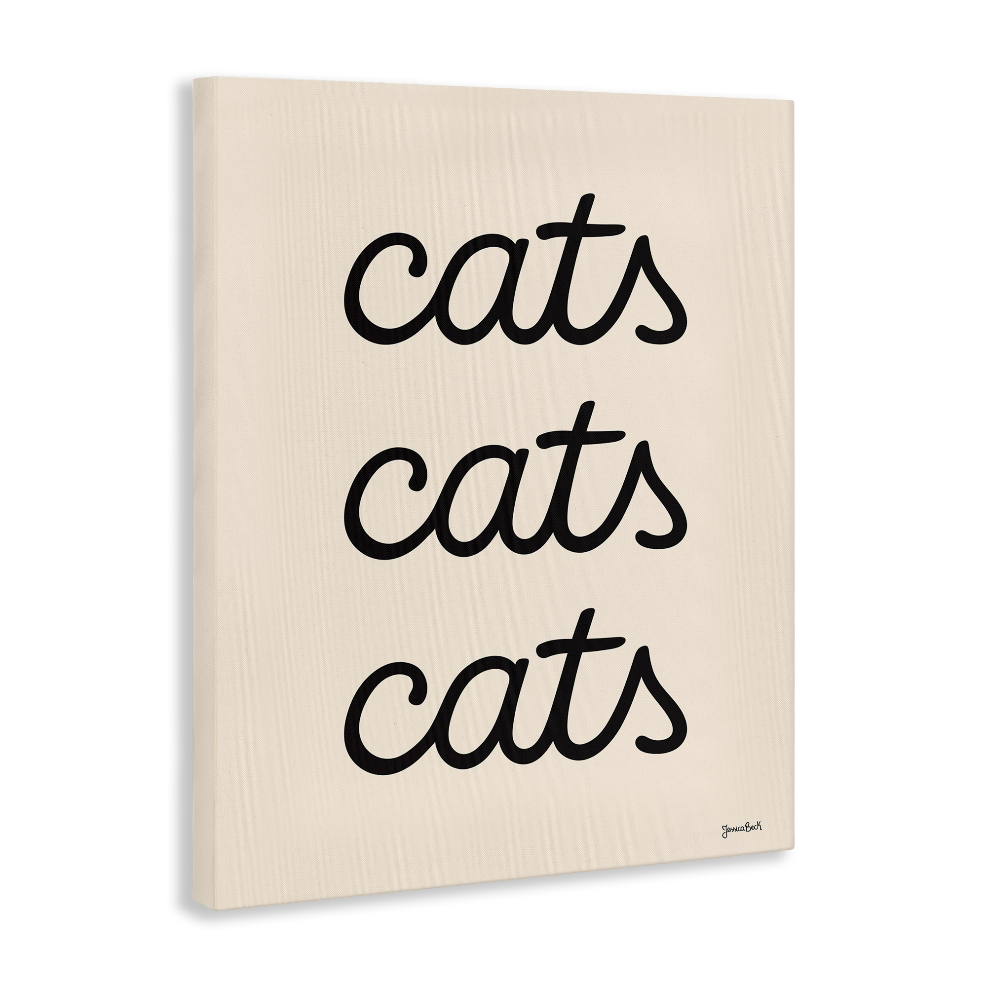 Stupell Industries Cats Repeating Script Animals Painting Wrapped Canvas Art Print Wall Art, 36 x 48