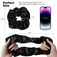 thumbnail image 2 of Papapt 4PCS Black Big Satin Silk Scrunchies for Women Thick Hair, 6.3Inches Extra Large Hair Scrunchy Oversized Thick Elastic Hair Ties Hair Bands Ponytail Holders Jumbo Hair Scrunchies (Black*4), 2 of 6