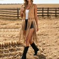 thumbnail image 3 of WCJM Women's Camis Womens 70s Style Vest Open Front Long Cardigan Sleeveless Jacket Coat(Khaki,S), 3 of 7