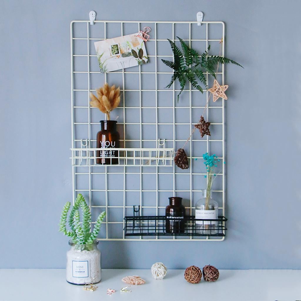 Fiocias 3 Pack Mesh Wall Metal Wire Basket, Grid Panel Hanging Tray, Wall Mount, 40x10cm