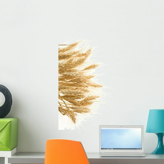 Ripe Ears Barley White Wall Mural Decal by Wallmonkeys Vinyl Peel and Stick Graphic (24 in H x 15 in W