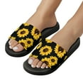 thumbnail image 5 of GZHJMY Stylish Slides for Women Men, Sunflower on Black Background Soft Flexible Slip-on Sandals Slippers, 5 of 7