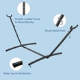 thumbnail image 5 of Double Hammock with Foldable Steel Stand and Carry Bag, Standing Hammock, Indoor Outdoor, 450 LBS Weight Capacity, Suitable for Garden Camping Beach, Coffee, 5 of 8