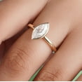 thumbnail image 4 of solitaire jewels 1.5CT Marquise Bezel Set Moissanite Solitaire Engagement Ring For Women, 14K Yellow Gold, 4 of 6
