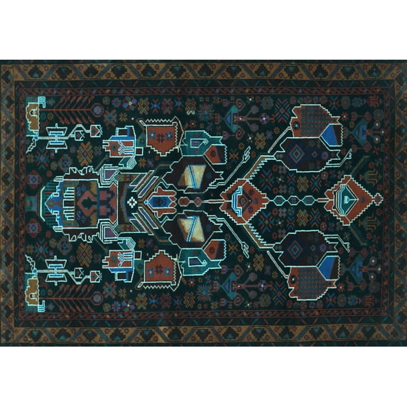 Ahgly Company Indoor Rectangle Persian Light Blue Traditional Area Rugs, 2' x 5'