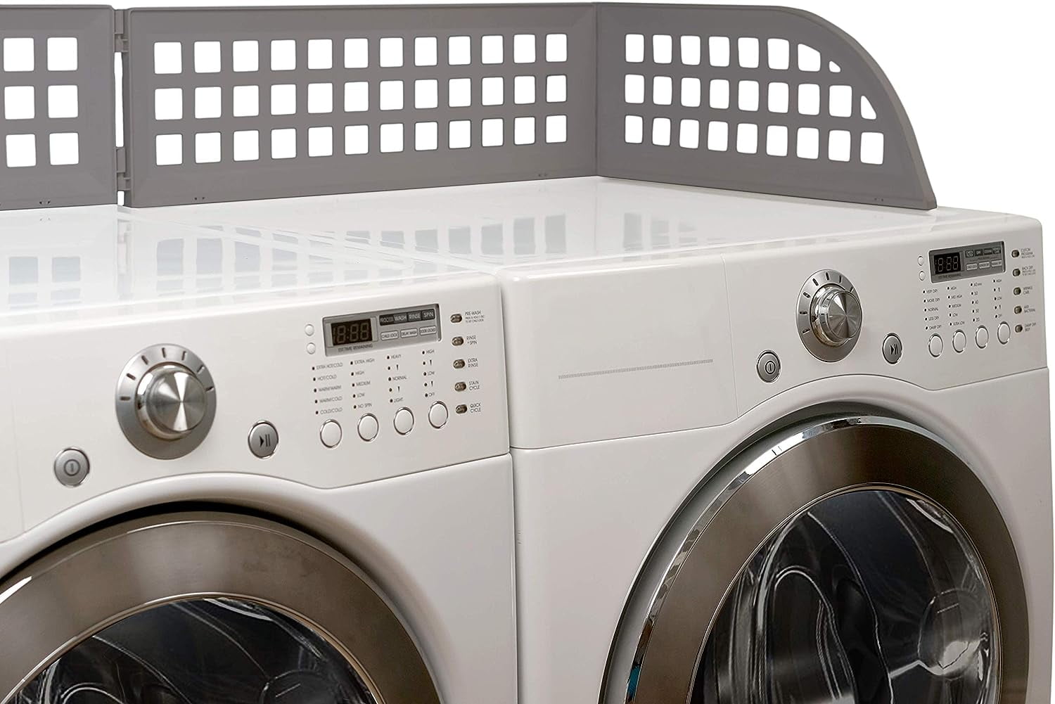 Haus Maus The Original Laundry Guard - Stop Laundry Falling Behind Washer/Dryer - Invented by a US Mom - Made in North America - Magnetic - Fits Most Front Loading Machines - Top of Fridge - Grey