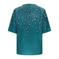 thumbnail image 4 of STETMN Summer Linen Top for Women Half Sleeve Casual T-shirt Notch Neck Lightweight Tee, 4 of 5