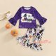 thumbnail image 2 of KidsW-Toddler Girl Halloween Outfits , Dibujos Animados Patrón De Manga Larga Volantes Decoración Camiseta + Cintura Elástica Llamarada Pantalones Largos Conjunto, 2 of 4