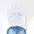 thumbnail image 5 of Camiseta sin mangas informal para mujer: camiseta sin mangas de cuello redondo con estampado de letras veraniego y corte holgado para ocasiones informales., 5 of 5