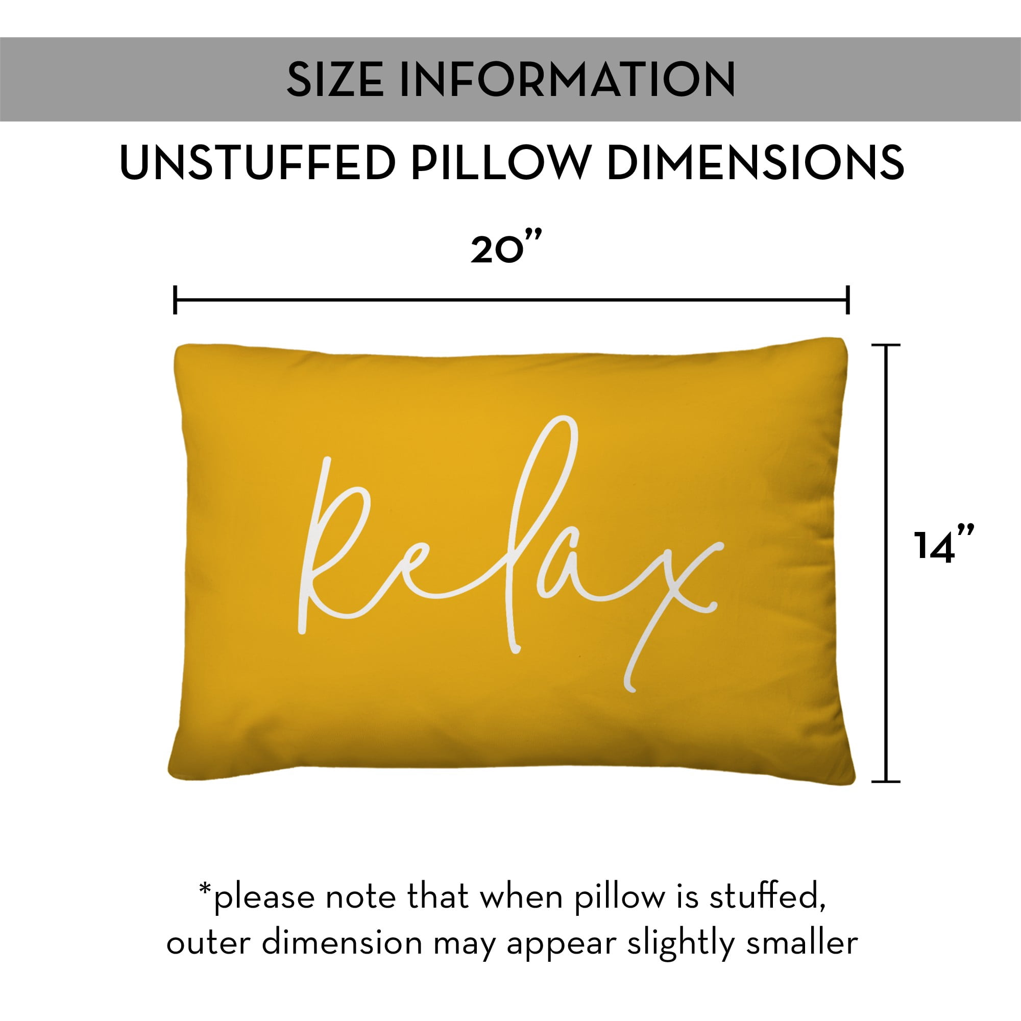 Creative Products Relax Thin Script Yellow 14x20 Indoor / Outdoor Pillow